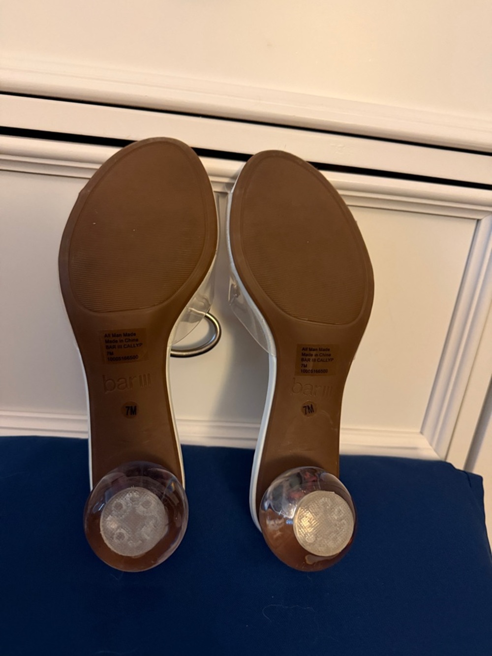 Bar III Clear and White Bubble Heel Slide Sandal - Picture 6 of 9
